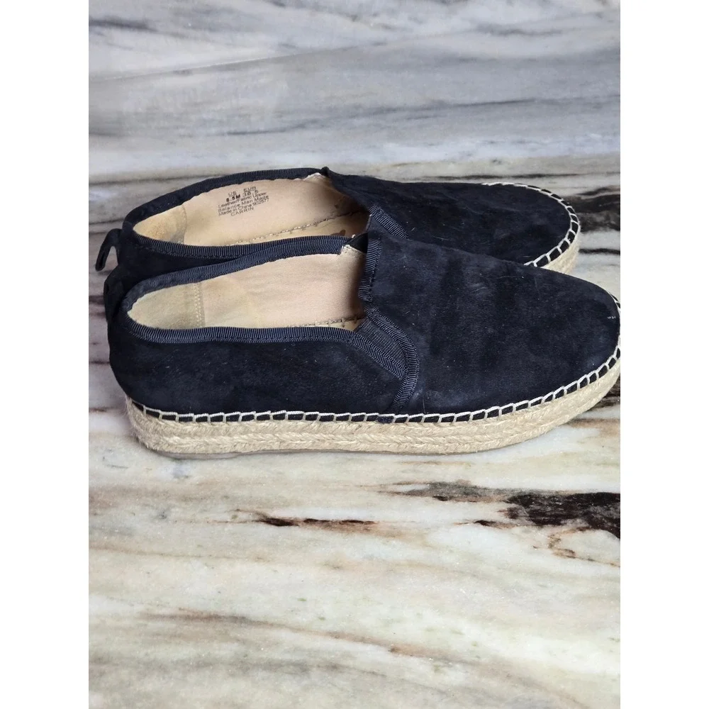 Sam Edelman Carrin Black‎ Suede Espadrille Platform Slip On Loafers Womens 8.5M